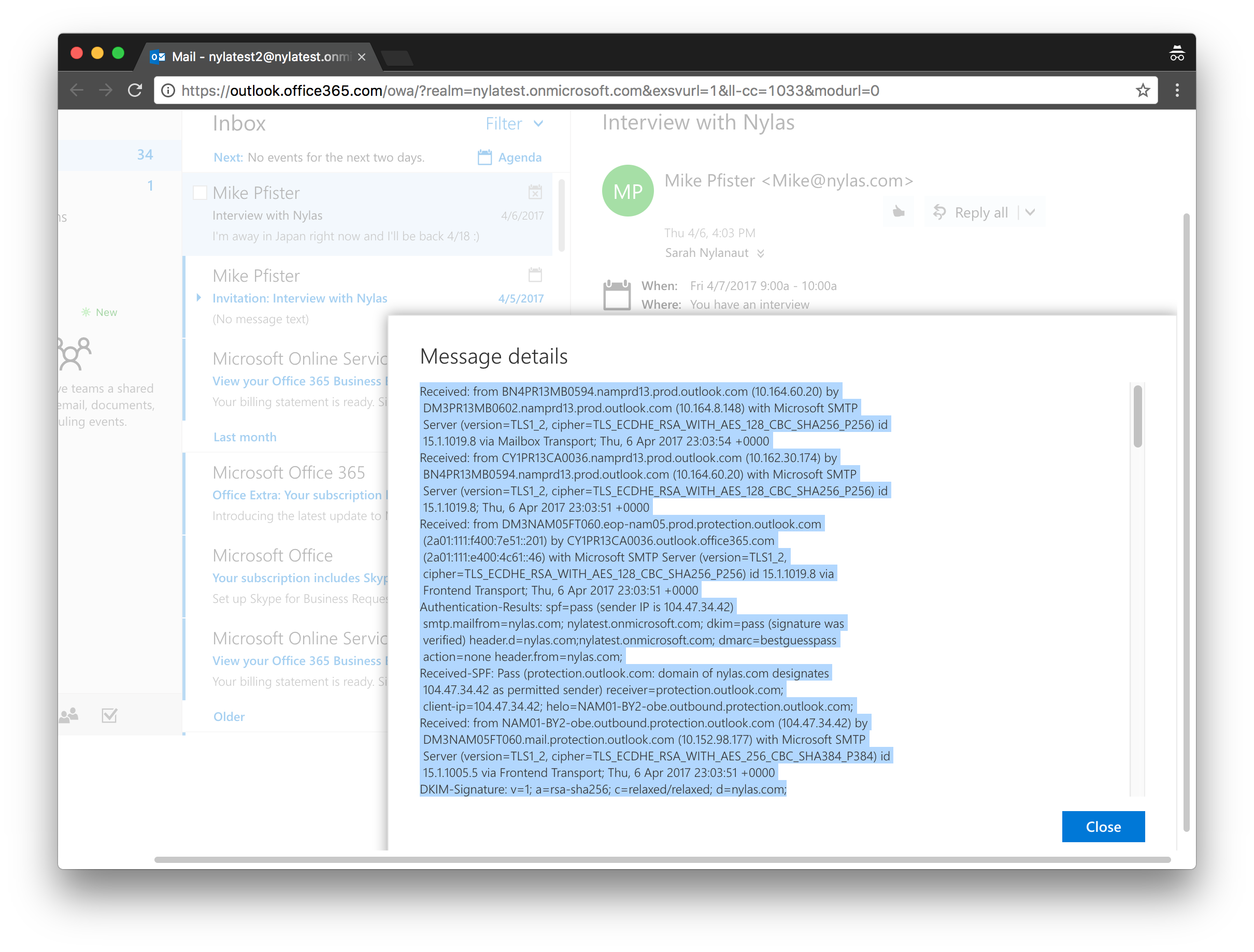 Copy Message Details Outlook