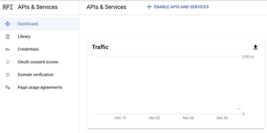 Google Console Enable APIs
