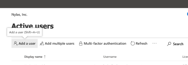 Office 365 Admin Center Add User