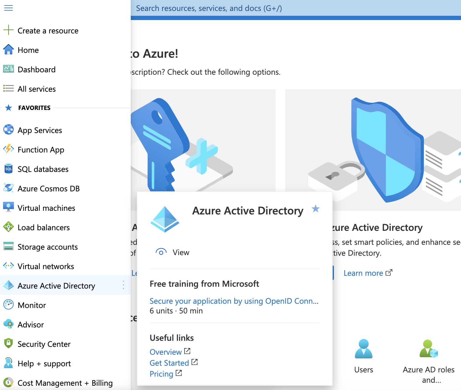 Azure Portal Home