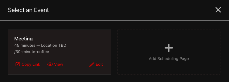 Schedule Editor with custom title