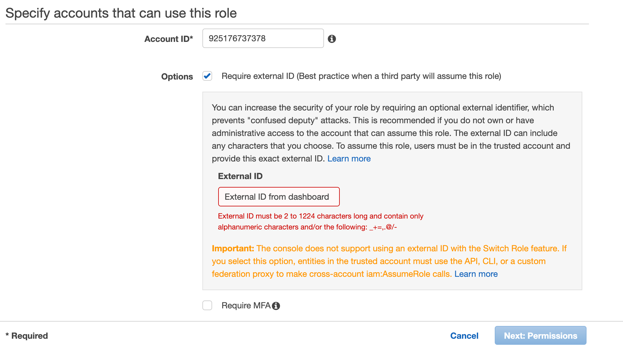 Image showing Amazon console create a new role screen